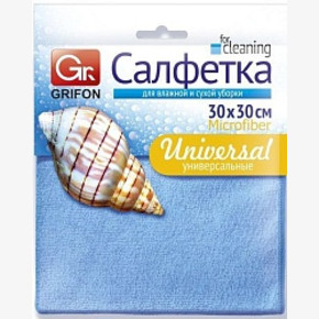 Салфетка из микрофибры GRIFON 30*30 см.,1шт в упаковке