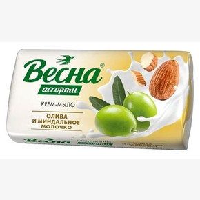 Мыло - крем 90гр. ВЕСНА Ассорти Олива и миндальное молочко