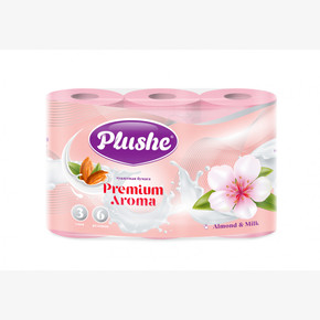 Бумага туалетная Plushe Premium Aroma 6 рулонов 15м, 3 слоя 