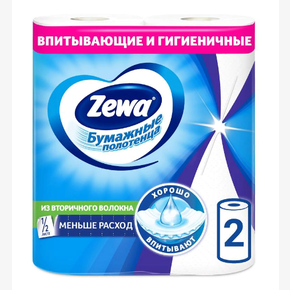 Полотенце бумажное ZEWA 2 слоя 2шт
