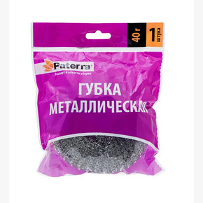 Губка из нержавеющей стали PATERRA ПЛЕТЕНКА 40гр., 1шт. в упаковке