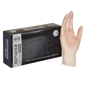 Перчатки виниловые AVIORA неопудренные, размер ХL, 50 пар, прозрачные