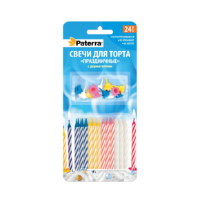 Свеча для торта PATERRA Праздничные 24шт.