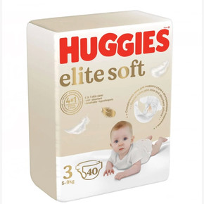 Подгузники HUGGIES Элит Софт 3 (5-9 кг) (40шт)