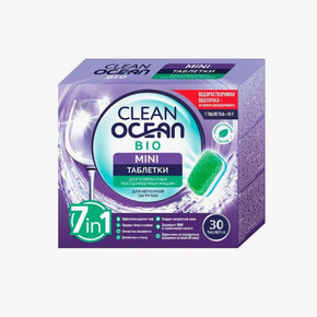 Средство для посудомоечных машин 300г OCEAN CLEAN bio mini 300г Таблетки 30 шт в водорастворимой пленке