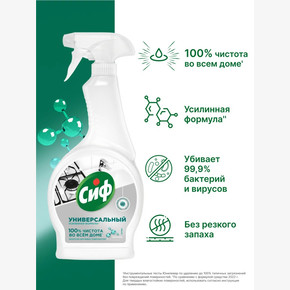 Чистящее средство CIF Спрей 500мл ЭКО Антибактериальный