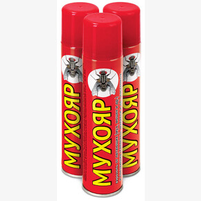 Аэрозоль МУХОЯР от мух 180мл.(270м3) (1*18)