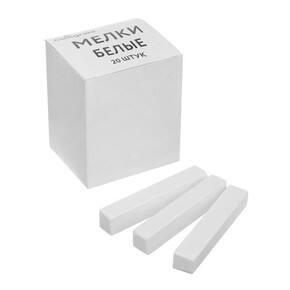 Мелки белые 20шт, квадратные Calligrata