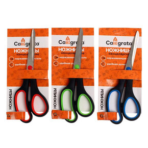 Ножницы 19,3 см, ручки пластиковые с резиновыми вставками, МИКС (1*1)