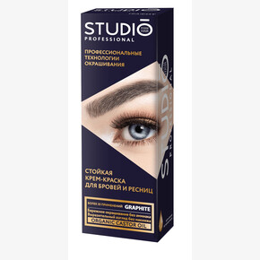 Стойкая краска для бровей и ресниц Studio Графит (Grey) 50/30мл. (1*6) 11.26г.