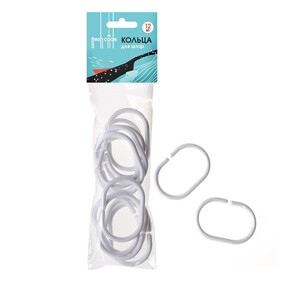 Набор пластиковых колечек д/штор Fresh Code белого цвета 12шт.(1*50)