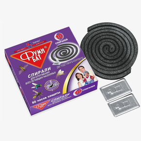 Спираль от комаров ФУМИБАТ 10шт. 60 часов (цвет спиралей черный) (1*60)