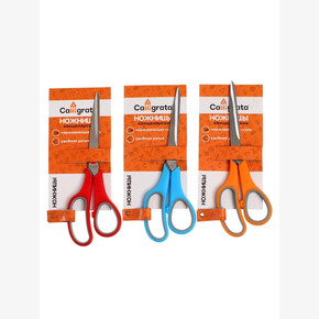 Ножницы 21 см, ручки пластиковые с резиновыми вставками, МИКС (1*1)