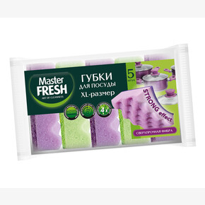 Губки для посуды МАСТЕР ФРЕШ 5 шт XL-размер STRONG effect (1*36)