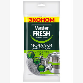 Мочалка для посуды Master FRESH ЭКОНОМ 2шт металлическая (1*50)