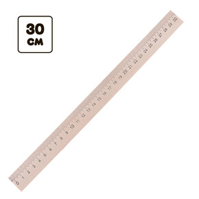 Линейка 30см деревянная (1*100)