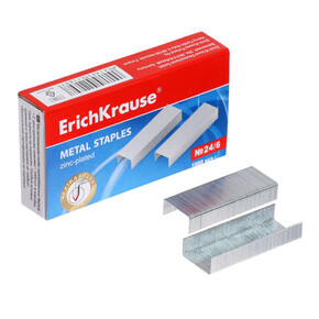 Скобы для степлера N24/6 Erich Krause 1000 шт в уп (1189) (1*20)