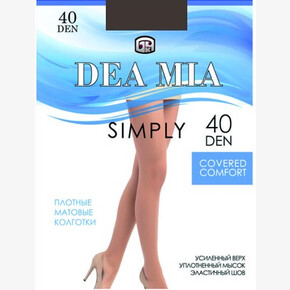 Колготки женские DEA MIA SIMPLY 1456, 40 den, ГРАФИТ-5 (1*10)