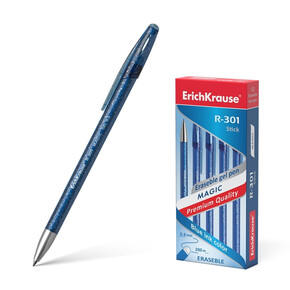 Ручка гелевая, 0,4 мм, синяя, стираемая ErichKrause R-301 Magic Gel, 45211(1*12)