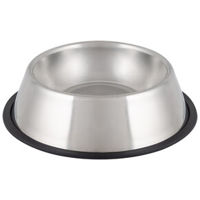 Миска для животных с антискользящим дном, нержавеющая сталь, резина, 600 мл (1*24)