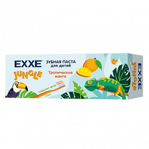 Зубная паста детская EXXE Jungle 75 мл (с 6 лет)., с кальцием, Тропическое манго (1*12)