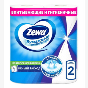Полотенце бумажное ZEWA 2-ух слойные 2шт (1*12)