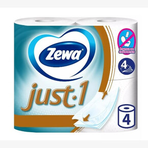 Бумага туалетная ZEWA 4-х слойная, Джаст, 4шт Белая (1*14)