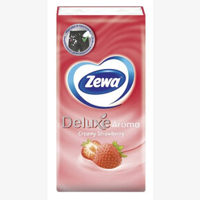 Платочки носовые ZEWA Делюкс 3-слойные Клубника (10шт) (1*32)