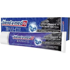 Зубная паста BLEND-A-MED 100мл 3D White Отбеливание и глубокая чистка с Древесным углем (1*12)