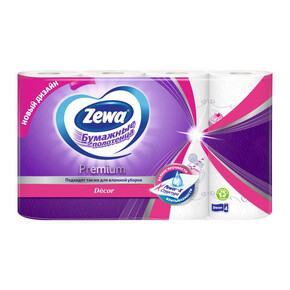 Полотенце бумажное ZEWA 2-ух слойные Премиум Декор 4шт (1*5)