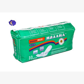 Прокладки Милана MAXI софт супер+гель 10шт, (зеленые) ++++++ (1*30) (арт.502) 07.29г