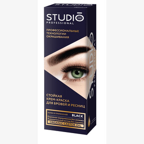 Стойкая краска для бровей и ресниц Studio Чёрная (Black) 50/30мл. (1*6)