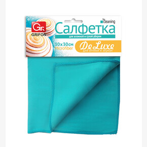 Салфетка из микрофибры GRIFON Wave De Luxe для стекла 30х30 см, 1шт.(1*50)
