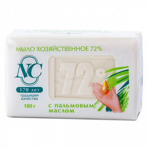 Мыло хозяйственное 72% с пальмовым маслом 180г Ангарск (1*36) (Россия)
