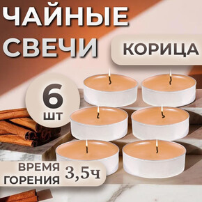 Набор свечей чайных ароматических «Корица», в подарочной коробке, 6 шт. (1*1)