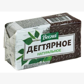 Мыло в пленке 140гр ВЕСНА Народное ГОСТ ДЕГТЯРНОЕ (1*44) (Россия)