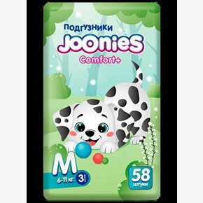 Подгузники JOONIES Comfort+ размер M 3 (6-11 кг), 58 шт. (1*4)
