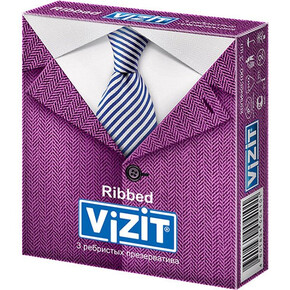 Презервативы ВИЗИТ Ribbed Ребристые 3шт. (1*36)