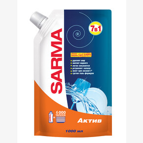 Средство для посуды САРМА Active Гель 1л ДойПак (1*8) (Россия)