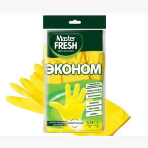 Перчатки резиновые МАСТЕР Фреш Эконом S-М (1*100)