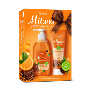 Набор под. Ж MILANA Апельсин в шоколаде (мыло 300мл + крем 80мл) (1*6)