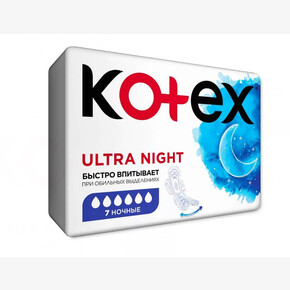 Прокладки KOTEX Ультра (сеточка) Ночные (7шт) (1*10)