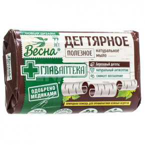 Мыло 90гр. ВЕСНА Главаптека ДЕГТЯРНОЕ (1*72) (Россия)