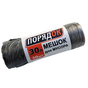 Мешки для мусора Порядок 30л 30шт ПНД, 7 мкм (1*80)