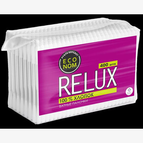 Ватные палочки RELUX (пакет) 400шт. (1*12)