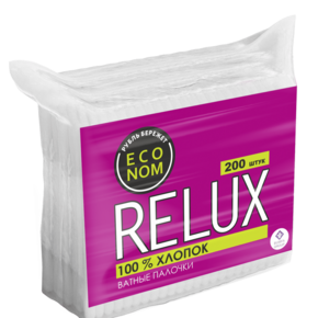 Ватные палочки RELUX (пакет) 200шт. (1*28)
