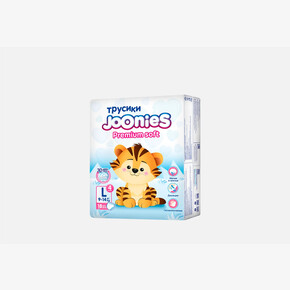 Подгузники-трусики JOONIES Premium Soft размер L (9-14 кг), 18 шт. (1*8)