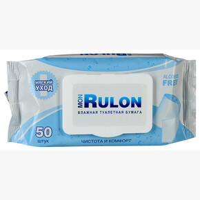 Бумага туалетная ВЛАЖНАЯ Mon Rulon 50шт с клапаном (1*32)