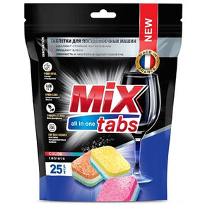 Средство для ПММ MIX TABS ALL IN ONE 25 шт, таблетки (1*6)